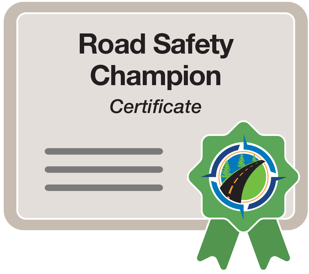 Road Safety Champion Certificate